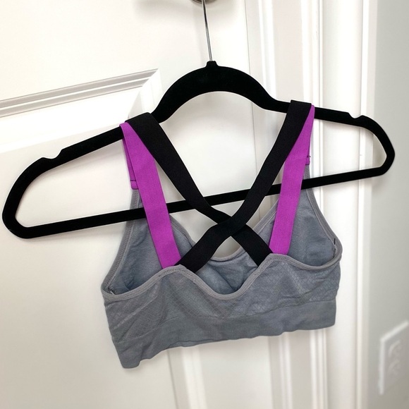 Gray Padded sports bra small medium large NWT New Purple - Picture 4 of 7